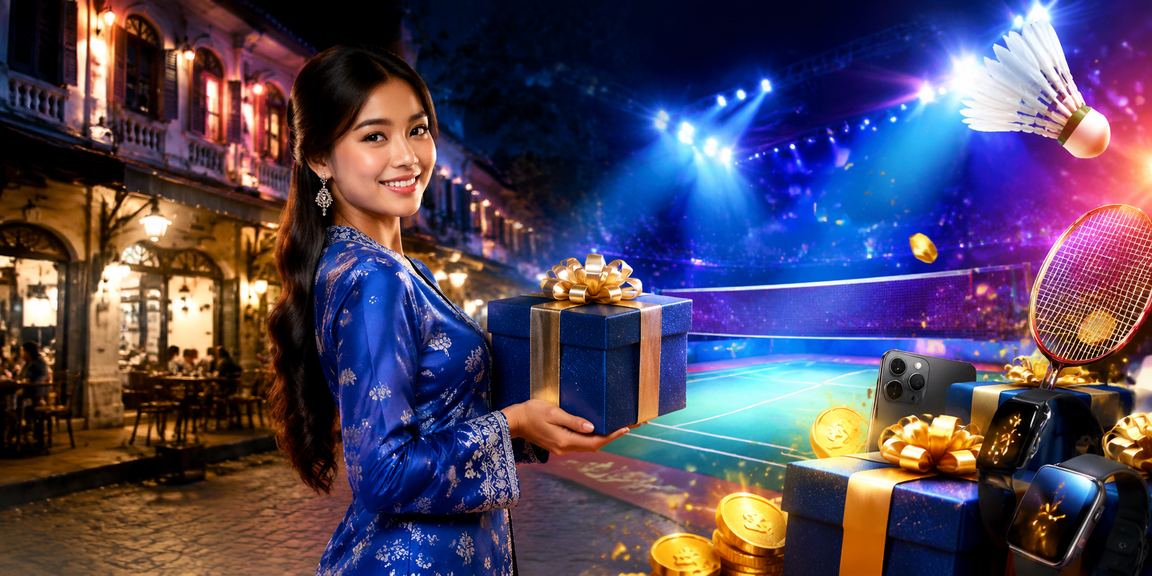 Pengguna wanita Ipoh dalam pakaian tradisional menikmati pertaruhan sukan di telefon